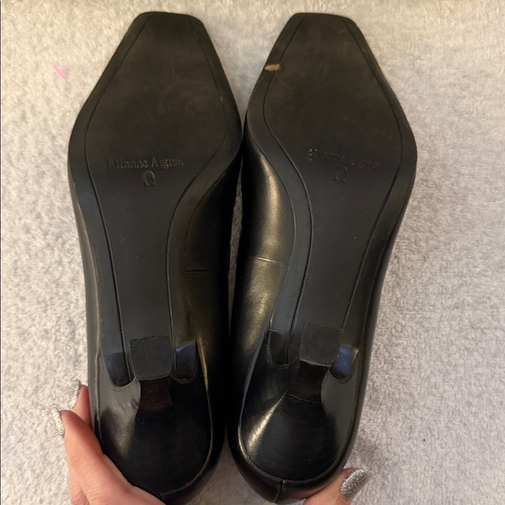 NWT VTG Etienne Aigner Orah Leather Tassel Kitten-Heel Pumps 90s Y2K Office - Picture 10 of 14